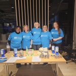 5 volunteers at company raising awareness of MS