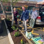Volunteers gardening at Bradbury House