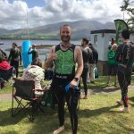 Supporter doing triathlon