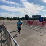 Supporter running marathon