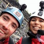 Person on zip line fundraiser