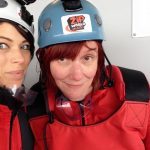 Person on zip line fundraiser